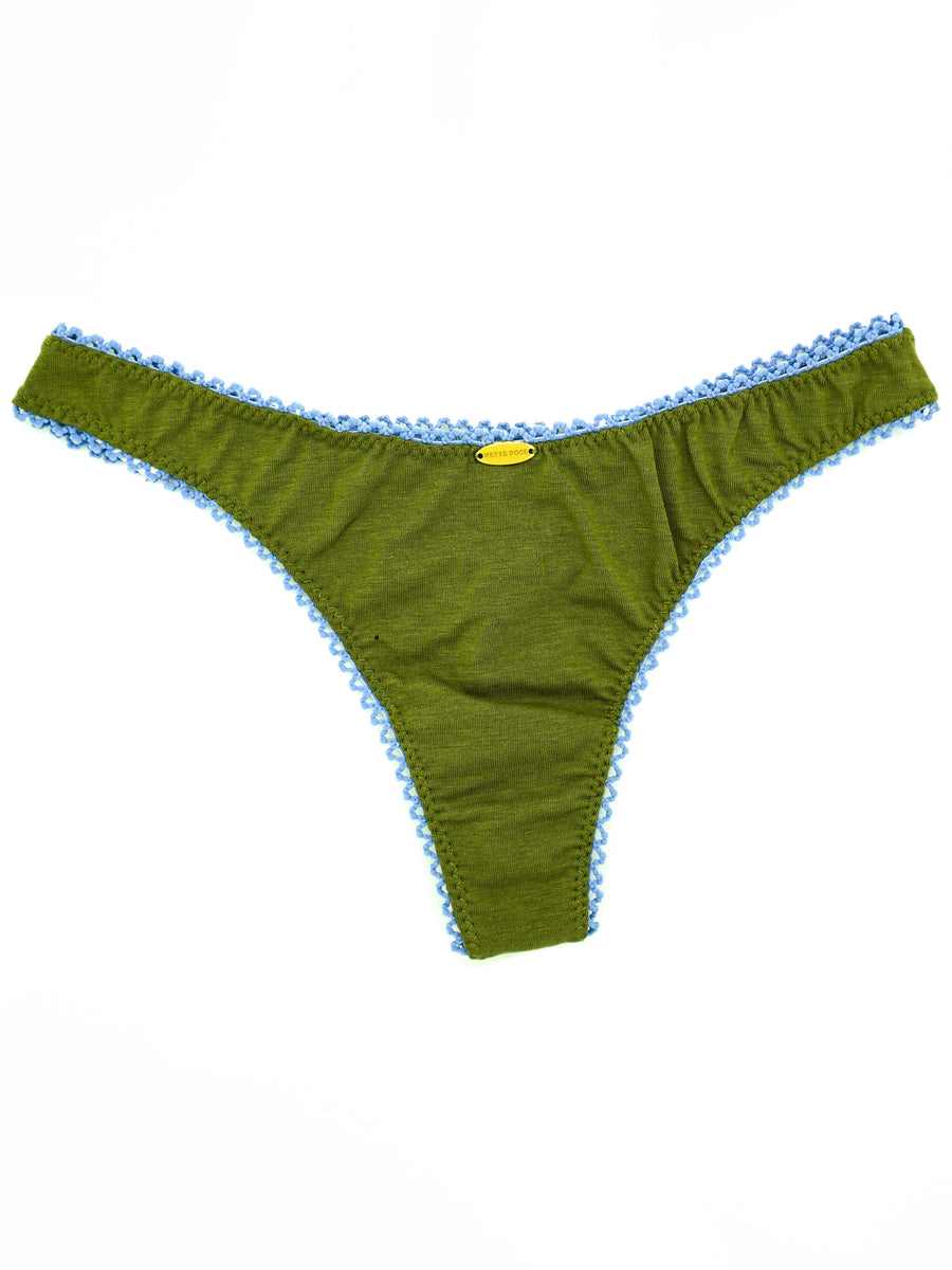 Olive 90's Bamboo Thong