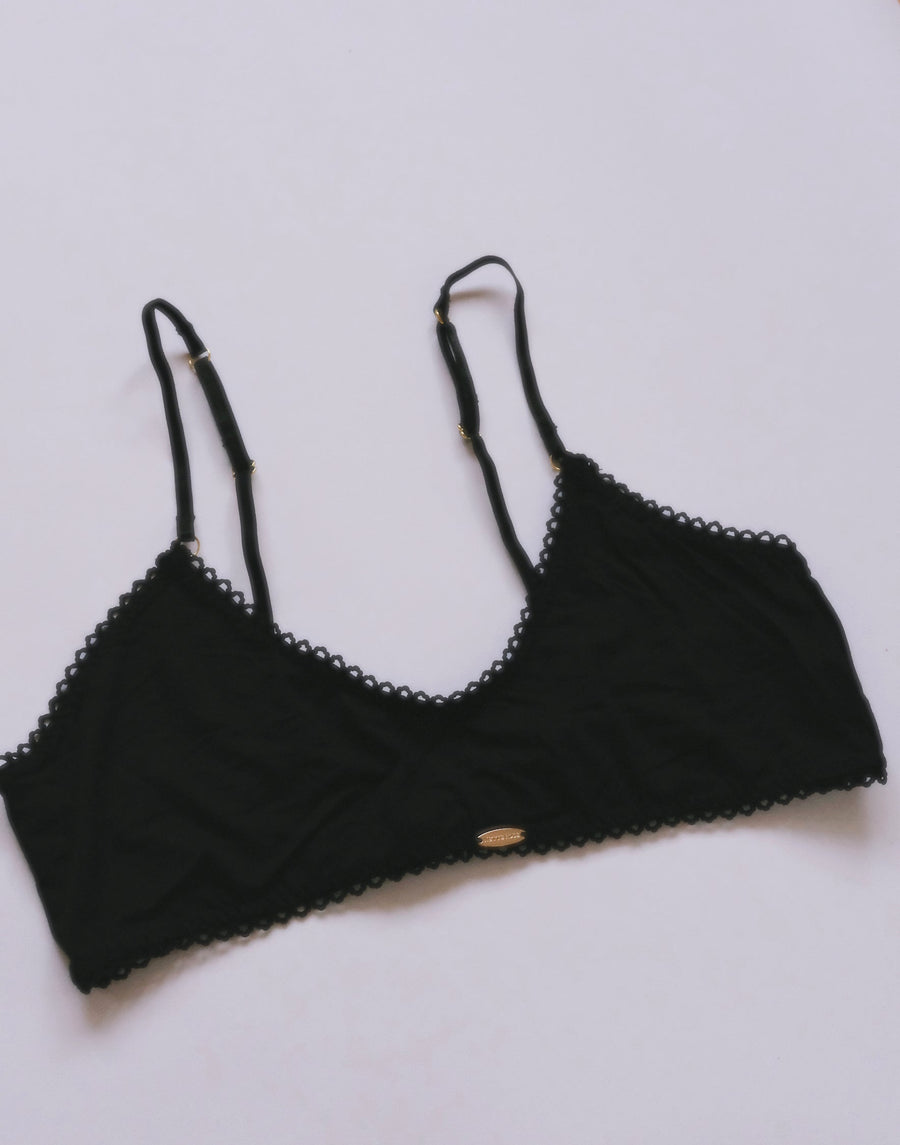 Bamboo Black Crop Bralette