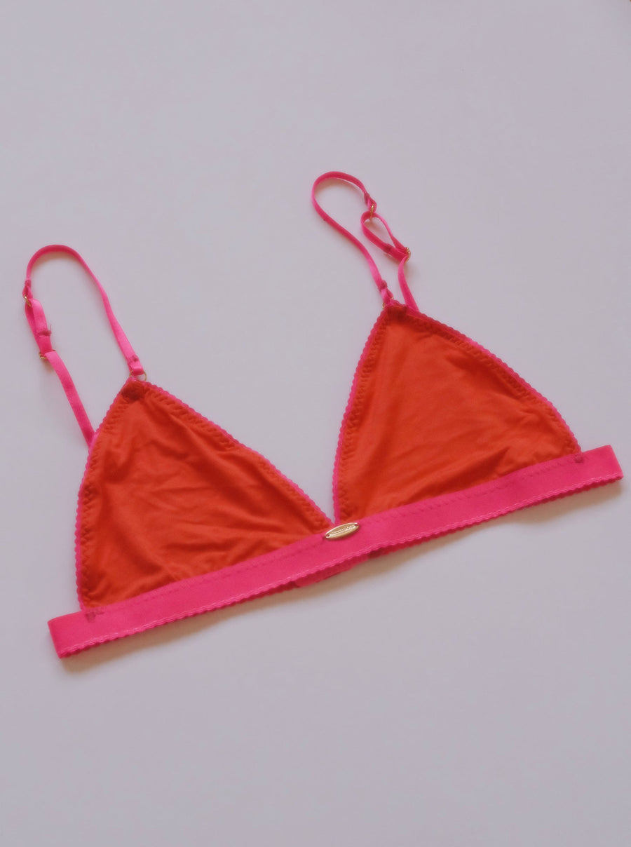 Bamboo Orange Triangle Bralette