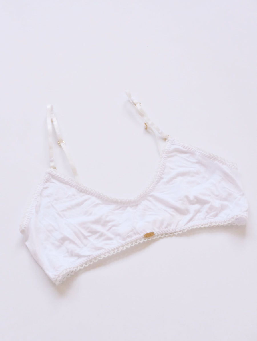 Bamboo White Crop Bralette