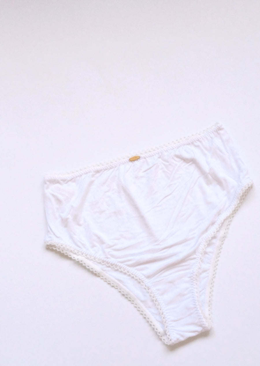 Bamboo White High Waist Knicker