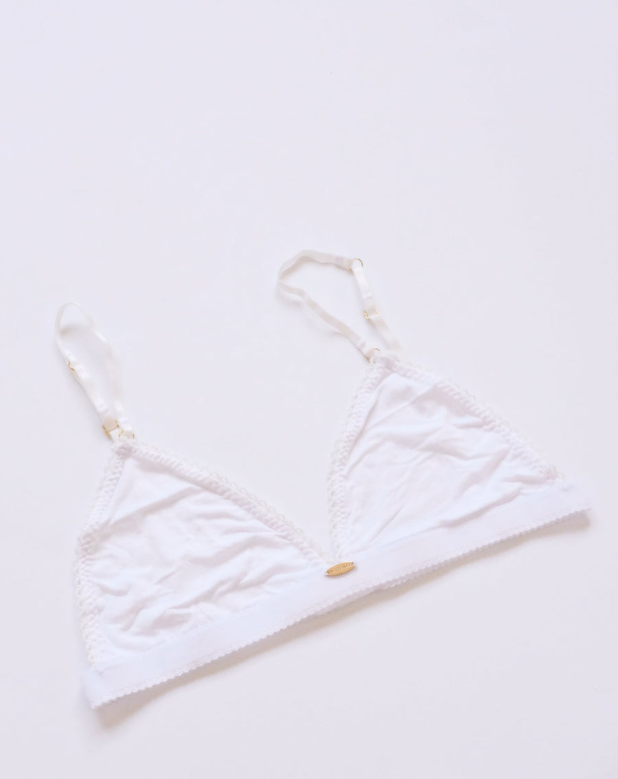 Bamboo White Triangle Bralette