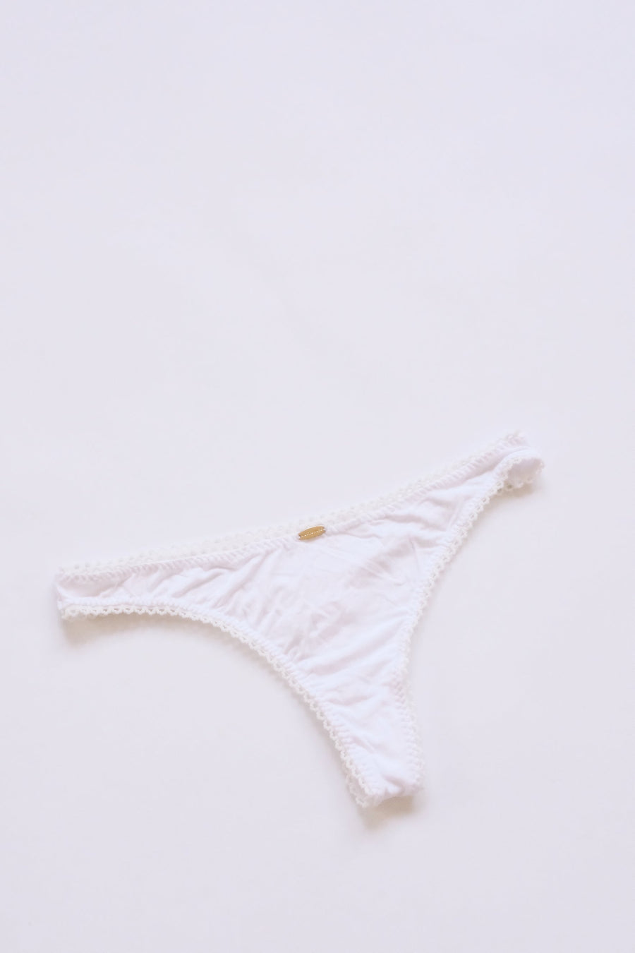 Bamboo White Thong