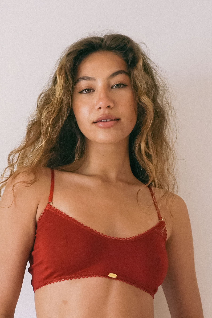 Ruby Red Bamboo Crop Bralette